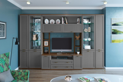 Гостиная Карина-4 серый Оникс После того, как вы сделаете заказ, мебель придет на московский склад в течении 10-12 рабочих дней