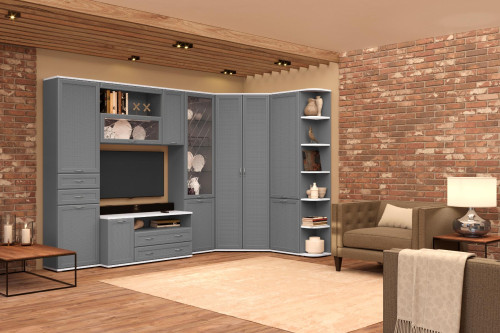 Гостиная Карина-18 с фасадом Серый Оникс После того, как вы сделаете заказ, мебель придет на московский склад в течении 10-12 рабочих дней