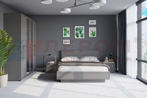 Cпальня Карина 1 в цвете Серый Оникс После того, как вы сделаете заказ, мебель придет на московский склад в течении 10-12 рабочих дней